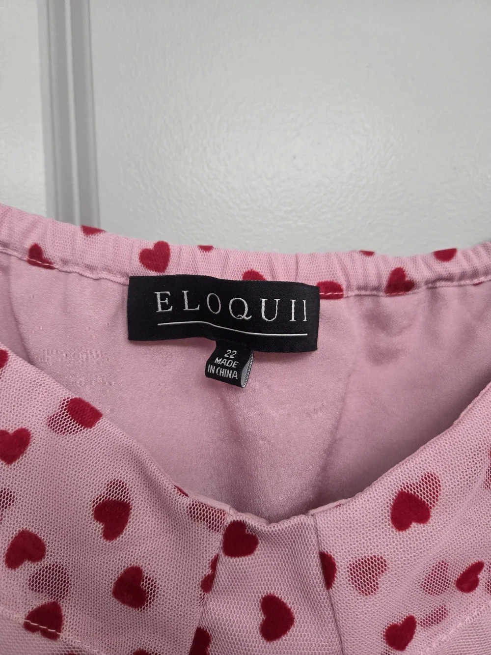 Eloquii Pink Dress with Red Heart Print